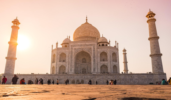 The Taj Mahal at golden hour, Agra, India